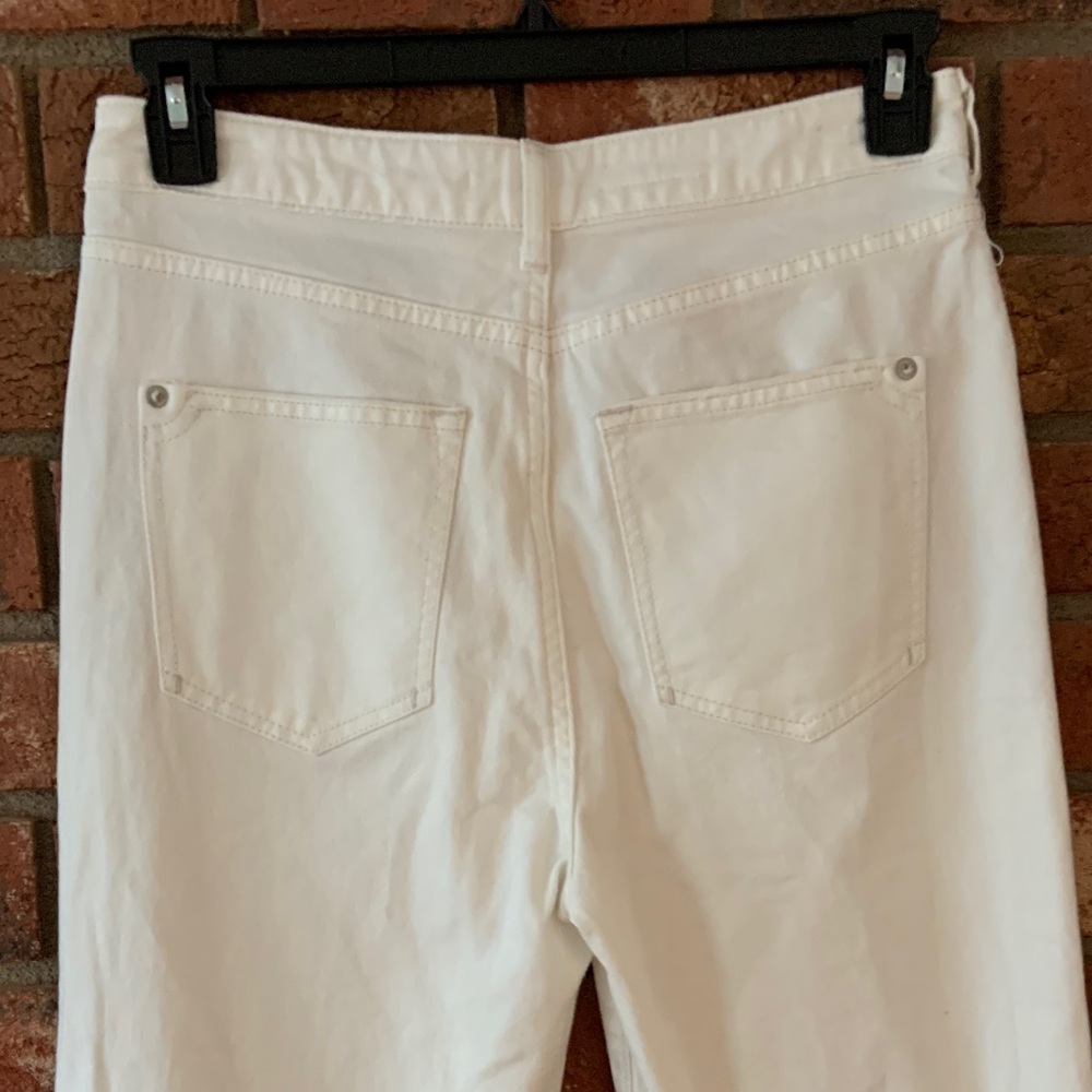 LAST CHANCE! Pilcro Women's Joey High Rise Wide Leg White Jeans - Picture 6 of 9